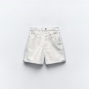 Silver Foil Denim Shorts